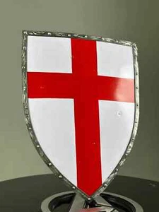 Red Templar Shield | Medieval Knight Red Cross Heater Shield | 30 Inch LARP SCA - Picture 1 of 7