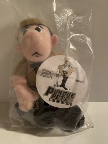 Purdue Pete Plush Beany Toy Bean Bag 7" Burger King Series 1 - W/Hammer -Sealed Cover