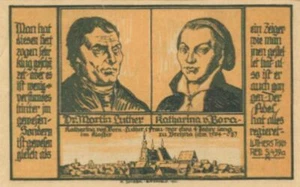 RARE 1921 BILL w LUTHER, HIS WIFE & HER CLOISTER on 400th ANNIV of  his EXCOMMUN - Picture 1 of 2