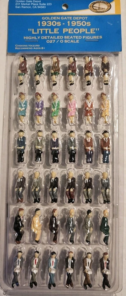 Golden Gate Depot  O27/ O Scale 1930's-1950's Little People 36 Sitting Figures - Image 1 of 2