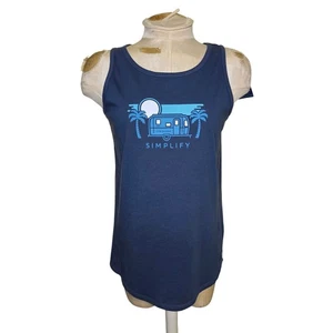 Life is Good Women High-Low Crusher Lite Tank Simplify Camper Blue Medium NWT - Picture 1 of 5