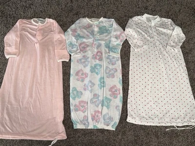 Vintage Carter’s Fischer Price Newborn Layette Gowns Lot Of 3 Bear Made In Usa - Image 1 of 4