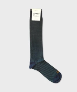 In The Box lange Baumwollsocken Stripe, blau grün FW240028.16 - Bild 1 von 1