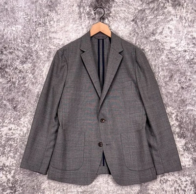Blazer Bonobos 38S Corto Para Hombre Calce Ajustado Gris Lana Italiana Parche Bolsillo Chaqueta Foto 1 de 4