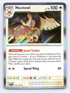 Pokemon SV07: Stellar Crown Noctowl 115/142 - Picture 1 of 2