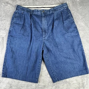 Vintage Polo Ralph Lauren Shorts Mens 36 Denim Pleated High Rise Made USA 90s - Picture 1 of 9