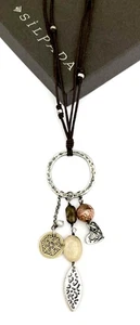 SILPADA Sterling Silver-Brass-Copper MULTI GEMSTONE Charm Necklace~#N1568 - Picture 1 of 6