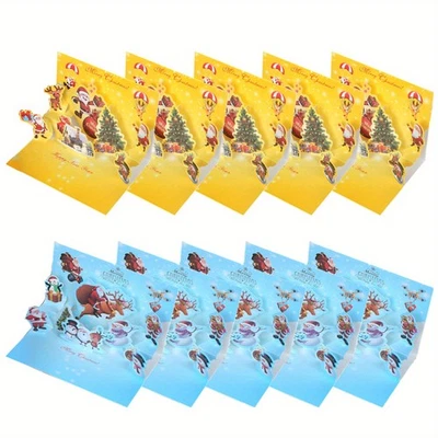 5/10x 3D Pop-Up Christmas Cards Set Perfect For Holiday Season Greetings&Gifting - Image 1 of 4