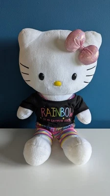 HELLO KITTY 2013 Build a Bear Large 19" Plush Pink Bow RAINBOW Is My Favorite 🌈 - Image 1 of 4