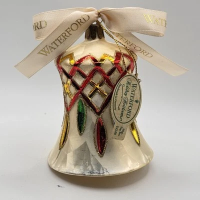 Enfeite de Natal vintage Waterford Lismore Grande Bell com etiqueta e fita - Imagem 1 de 4
