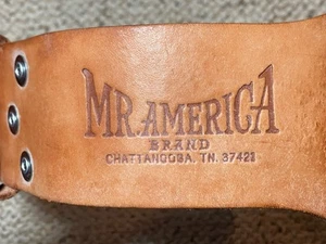 Mr America Brand Chattanooga TN USA Leather Weight Lifting Belt Size XL - Picture 1 of 16