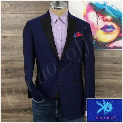 Egara Masculino Smoking Blazer Casaco Esportivo Dois Botões Casual Jaqueta de Jantar Ternos 40L - Imagem 1 de 4