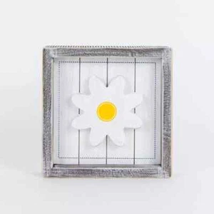 7x7x1.5 Wood Shiplap Sign (DAISY) White, Blue, Yellow Decor - Picture 1 of 2