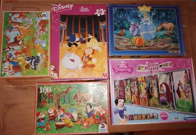 LOTTO 5 x JIGSAW PUZZLES DISNEY CLASSICS SCHMIDT JUMBO, BAMBI- CINDERELLA .. - Immagine 1 di 4