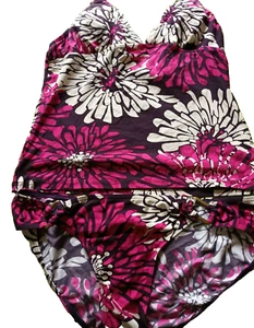 Conjunto de calzoncillos Tankini cuello halter almohadillas extraíbles florales multicolores sin marca Reino Unido 10 - Imagen 1 de 3