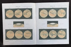 Mars 1879 Original Lithographed Images by Nathaniel Everett Green - Astronomy - Picture 1 of 5