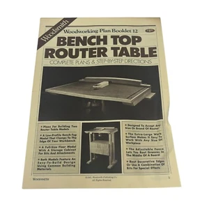 Folleto de plan de carpintería para carpintería 12 MESA DE ENRUTADOR SUPERIOR DE BANCO planos completos - Imagen 1 de 1