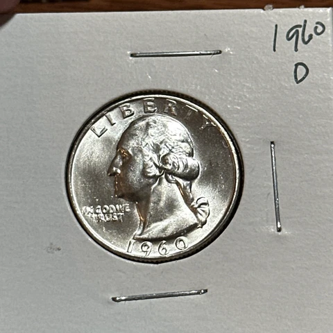 1960 D silver washington quarter (Free Shipping) Cover