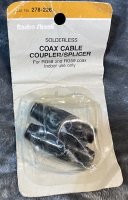 Vintage RadioShack Solderless Coax Cable Coupler/Splicer NOS Pkg X 2  278-0226a - Image 1 of 3