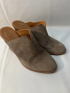 Kork-Ease Lanka hellbraune Nubuk-Pantoletten mit Keilabsatz Damengröße 8M Freizeit Slipper Schuhe - Bild 1 von 7
