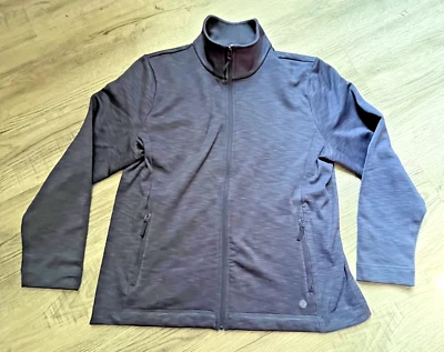 T by Talbots Women's Active Top Full Zip Jacket gray Blue heather Large - Image 1 of 4