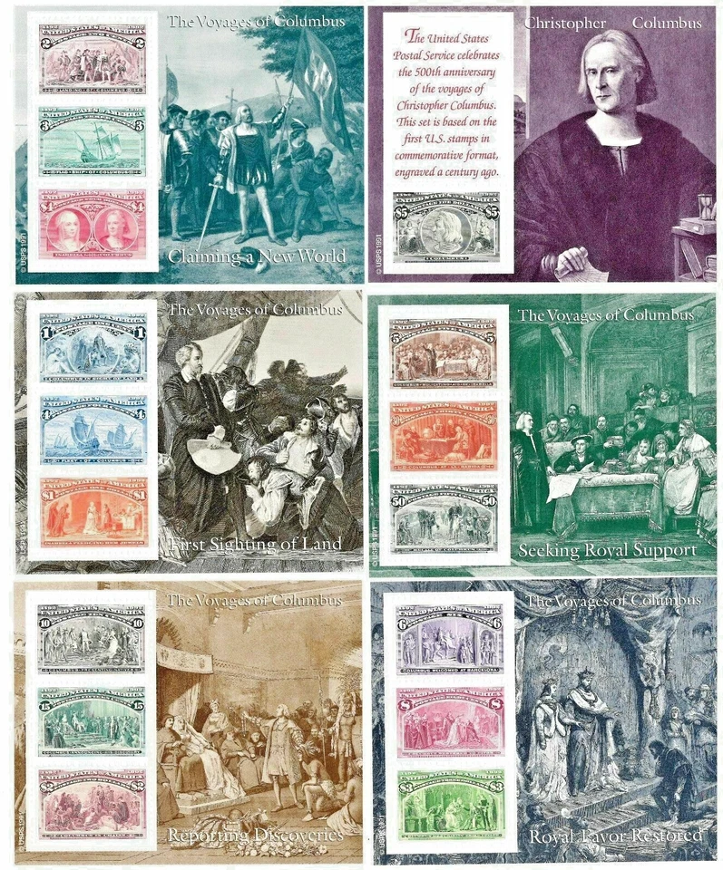 STATI UNITI 1992 ANNIVERSARIO SCOPERTA DELL' AMERICA 6 B.F. NUOVI MNH** (C.6) - Immagine 1 di 1