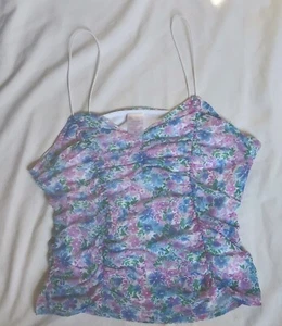 No Boundaries Juniors Size 11-13 Large Tank Cami Floral Spaghetti Straps - New! - Picture 1 of 9