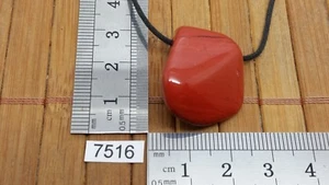 Pendentif JASPE ROUGE + cordon reglable mineraux pierre foré - Imagen 1 de 3