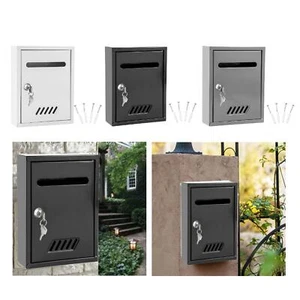 Wall Mount Mailbox Security Drop Box Large with 2 Keys Mail Insertion Locking - Picture 1 of 21