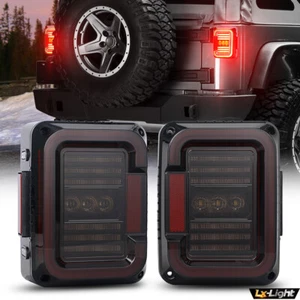 EMC Smoke LED Tail Lights for Jeep Wrangler 07-18 JK&JKU DRL Brake Reverse Light - Foto 1 di 12