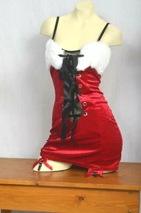Sexy Disfraz de Avenida Pierna S Terciopelo Liguero Navidad Red Mini Vendedor del Reino Unido - Imagen 1 de 5