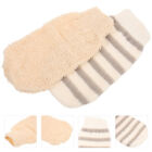  2 Pcs Linen Braided Shower Gloves Numb Mittens Bathing Supply