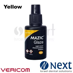 Dental acrylic composite LC shade color liquid 3ml Mazic Glaze Vericom Yellow - Picture 1 of 2