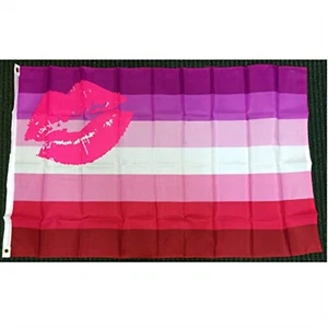 3x5 Lipstick Lesbian Rainbow Flag LGBT Pride Outdoor Banner Polyester New - Picture 1 of 5