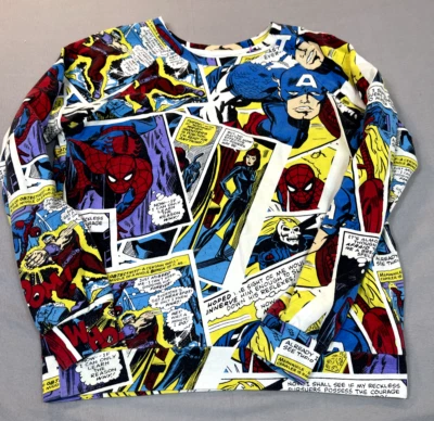 Camisa Marvel Comic Talla Mediana Estampado Completo Manga Larga Para Mujer 7 9 Foto 1 de 4