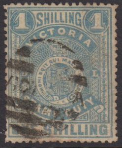 VICTORIA - 1884 1/- ULTRAMARINE (Glazed)  SG 256d GU Cv £15 [E9330] - Imagen 1 de 2