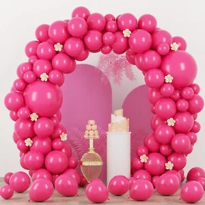 90pack Hot Pink Balloons Different Size 18/12/10/5 Inch Garland Arch Kit - Picture 1 of 8