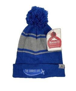 NEU Roots73 The Cirrus Life Beanie Mütze One Size blau grau Bündchen Bommel - Bild 1 von 7