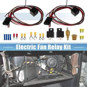 185 On 175 Off Thermostat 12V 40 Amp Dual Electric Cooling Fan Wiring Relay Kit - Bild 1 von 8