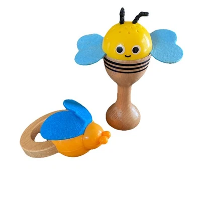 Hape Nature Band Rhythm Baby Toys 2 Piece  Instrument Wooden Excellent - Image 1 of 2
