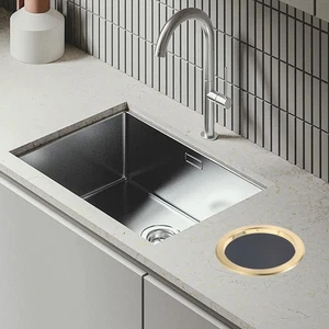  Tapa de cubo de basura de cocina cubierta de basura mesa ojales círculo de metal - Imagen 1 de 12