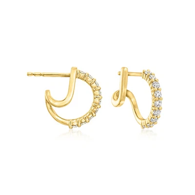 Ross-Simons Lab-Grown Diamond Double-Hoop Earrings in 18k Gold Plate 1/2 inches - Image 1 of 4