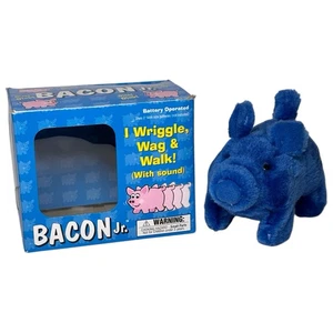 Raro 2000 Westminster Bacon Jr. Azul Animado Peluche Cerdo Juguete Camina Motos Oinks - Imagen 1 de 11