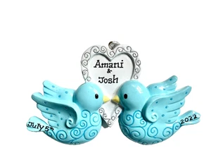 Two Blue Birds - Newlyweds- Family of Two - Personalized Christmas Ornament - Picture 1 of 1