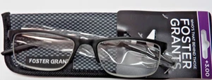 Foster Grant Reading Glasses +3.00 Paolo New With Tags Soft Case - Picture 1 of 10