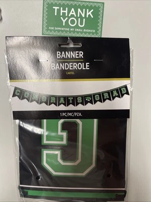 Congrats Grad Layered Banner Graduation Theme Party Wall Decoration 2 COLORS - Image 1 of 2