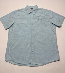 Izod Saltwater Baby Blue Pocket Button Shirt Mens XL Beachy Coastal Preppy Retro - Picture 1 of 18