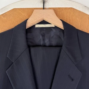 Joseph Abboud Suit Mens 42L Navy Blue 3 Button Super 100s Wool Canvas Pant 33x30 - Picture 1 of 22