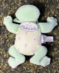 Vtg 1995 North American Bear Co Flatofrog Green Plush Baby Rattle Flat Frog - Picture 1 of 4