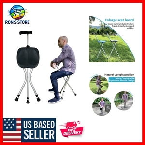 Bastón portátil ajustable para caminar con asiento - ligero y duradero para personas mayores - Imagen 1 de 8